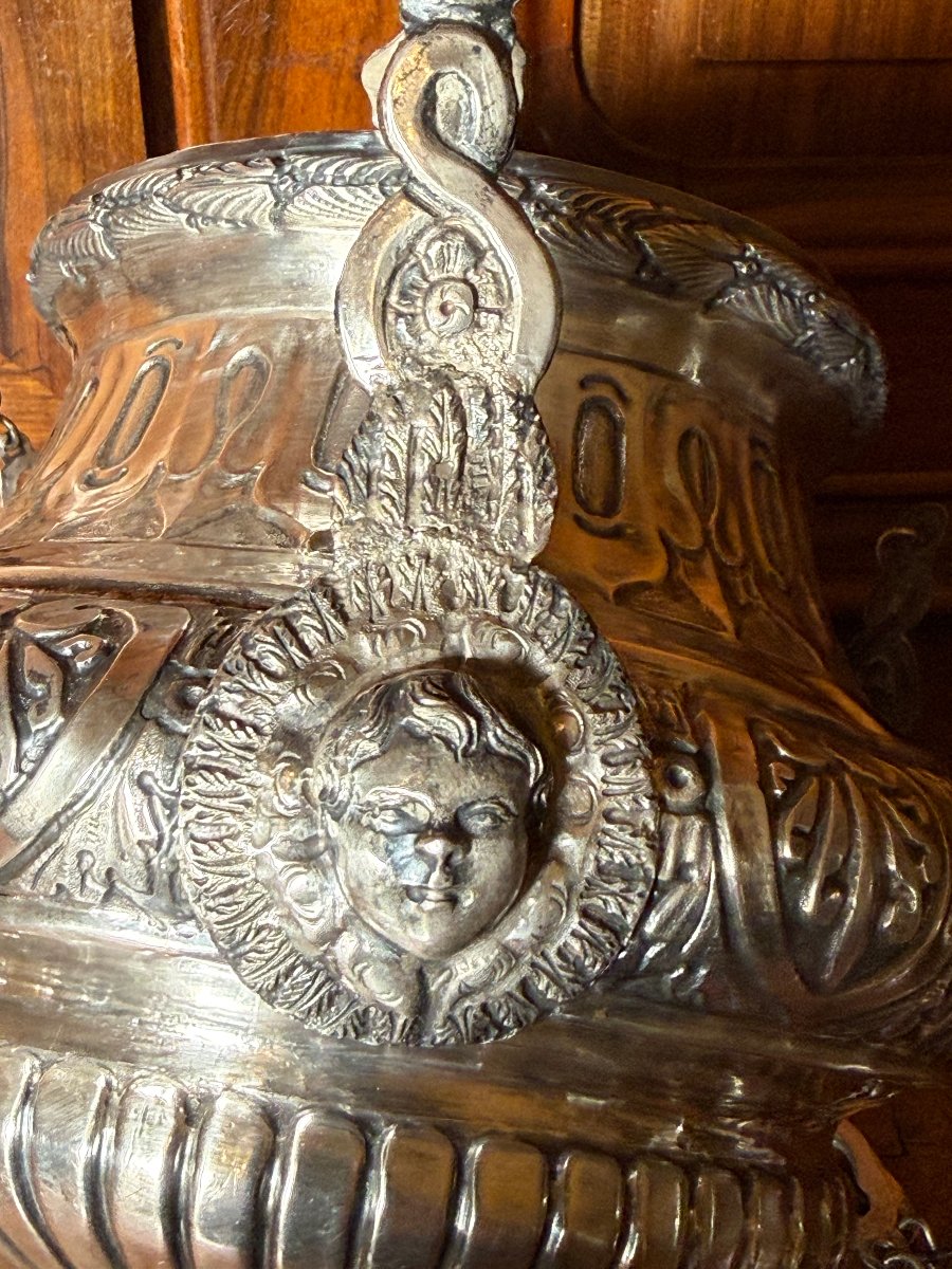 Lampada votiva in argento del XVIII° sec. -photo-4