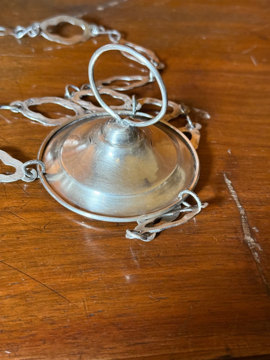 Lampada votiva in argento del XVIII° sec. -photo-1