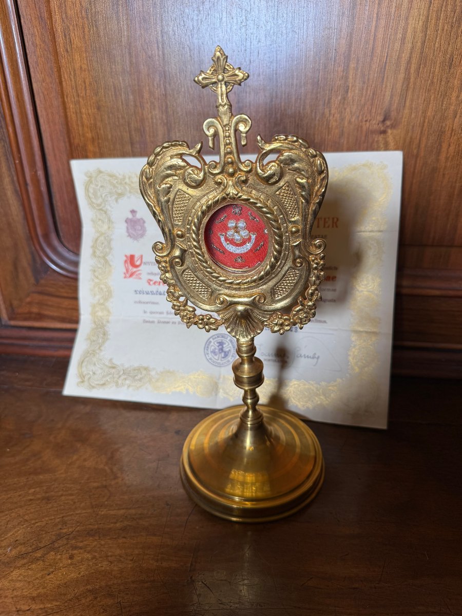 Reliquiario  contenente  le reliquie di  S.Teresa Jornet e Ibars con sua autentica-photo-2