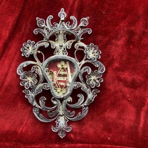 RELIQUIARIO  IN FILIGRANA ARGENTO DI PIU' SANTI E BEATI 