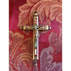 CROCE RELIQUIARIO CON FRAMMENTO DELLA S.CROCE DI N.S.G.C. 