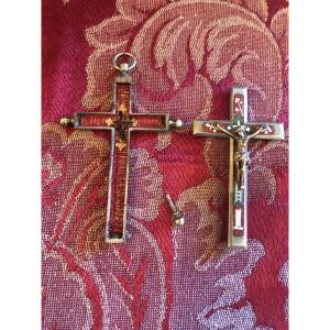 CROCE RELIQUIARIO CON FRAMMENTO DELLA S.CROCE DI N.S.G.C. 