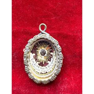 Reliquiario a medaglione di S.Francesco di Sales Vescovo  