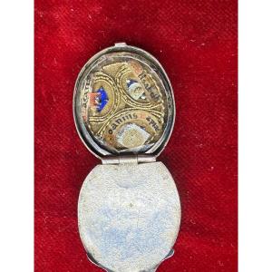 Reliquiario in argento di S.Giovanni Battista Elisabetta e Zaccaria  in sua teca d'argento