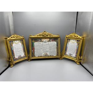 Set di Carteglorie da altare intagliate e dorate del XVIII secolo con leggio in pandan