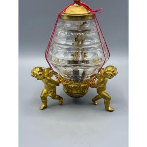 Reliquiario di S.Bartolom.Ap. in bronzo dorato e cristallo molato oggetto della metà del XVIII°