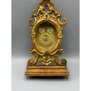 Reliquiario dei tre re magi oggetto della metà del XVIII° secolo intagliato e dorato 