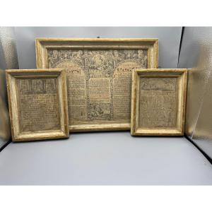 Carteglorie in legno dipinto e oro zecchino con stampe originali del XVII° sec. 