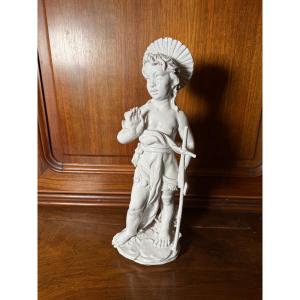 Statuetta in terracotta smaltata di S.Giovanni Battista 