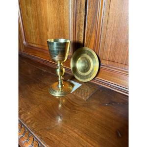 Calice toscano in bronzo dorato della metà del XVII sec. 