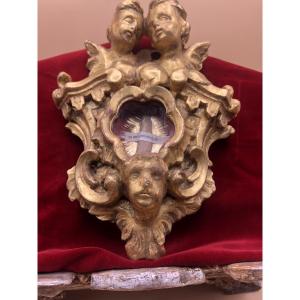 Reliquiario di S.Felice Papa III° oggetto del XVIII° intagliato e dorato ad oro zecchino