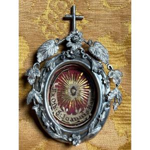 Filigrana in argento con brillante contenente le reliquie di S.Giovanni Battista