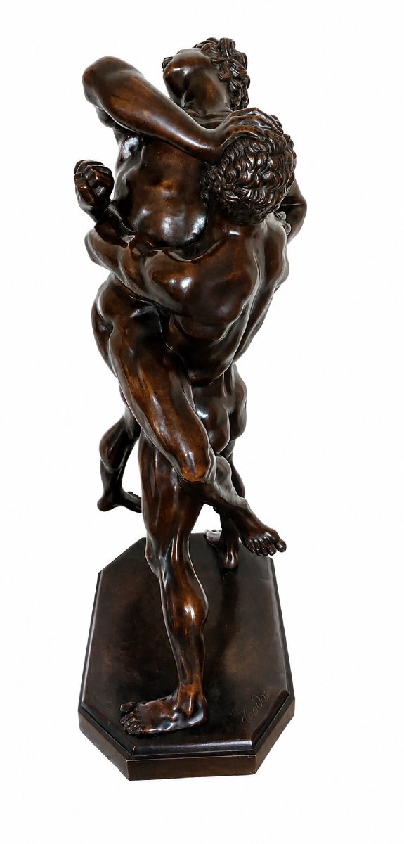 Bronzo “Ercole e Anteo” – da un modello di Stefano Maderno – Firmato Trodoux-photo-3