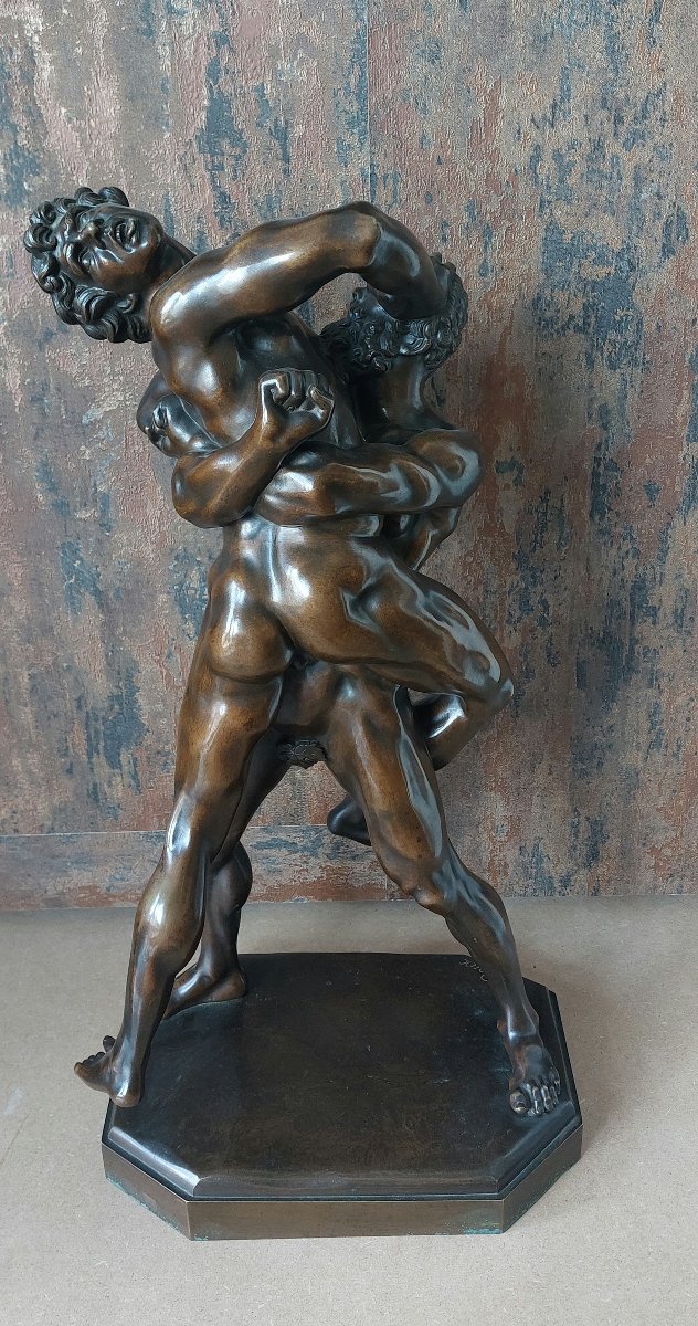 Bronzo “Ercole e Anteo” - da un modello di Stefano Maderno - Firmato Trodoux