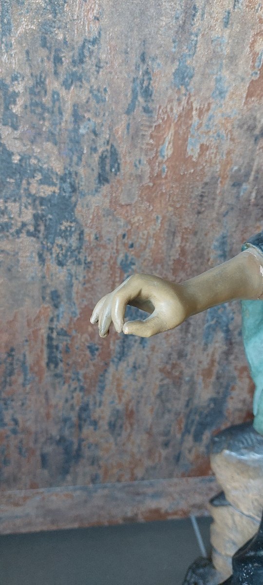 Scultura in terracotta policroma raffigurante una Geisha – Goldscheider Wien-photo-1