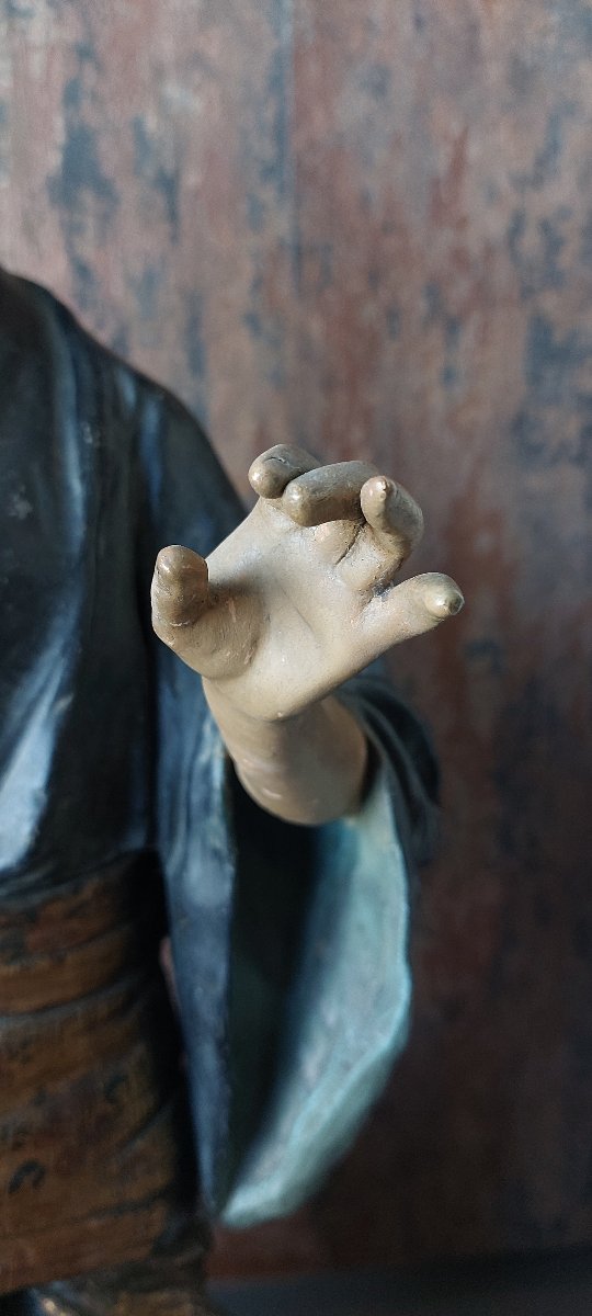 Scultura in terracotta policroma raffigurante una Geisha – Goldscheider Wien-photo-2