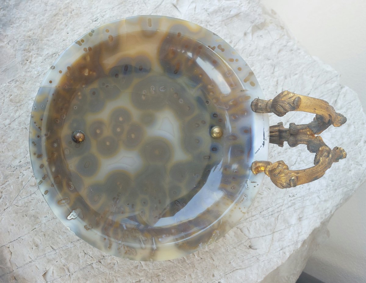 Ciotola in agata con montatura in bronzo dorato – Fine XIX secolo-photo-1