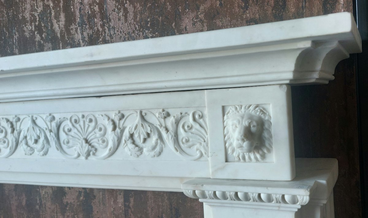 Camino in marmo bianco Carrara – XIX secolo-photo-2