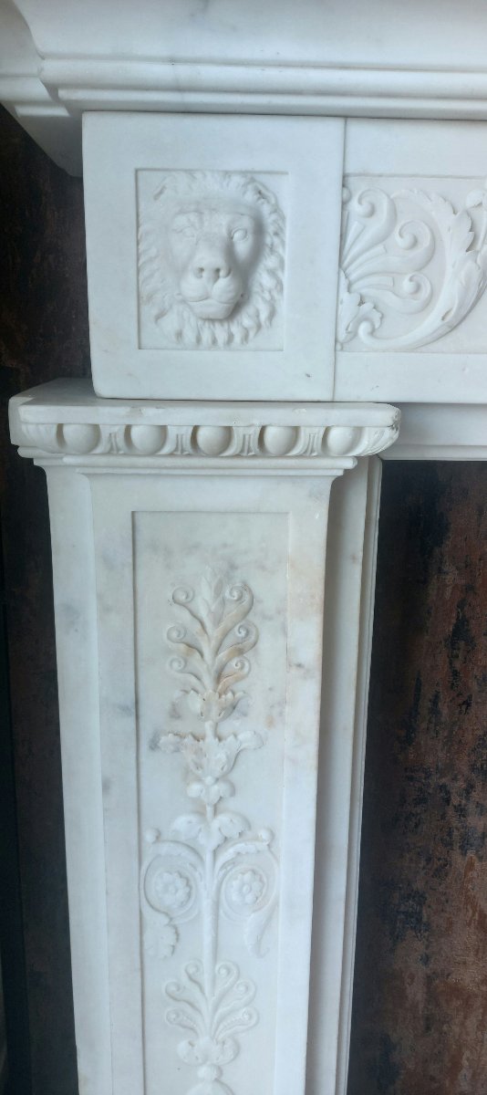 Camino in marmo bianco Carrara – XIX secolo-photo-4