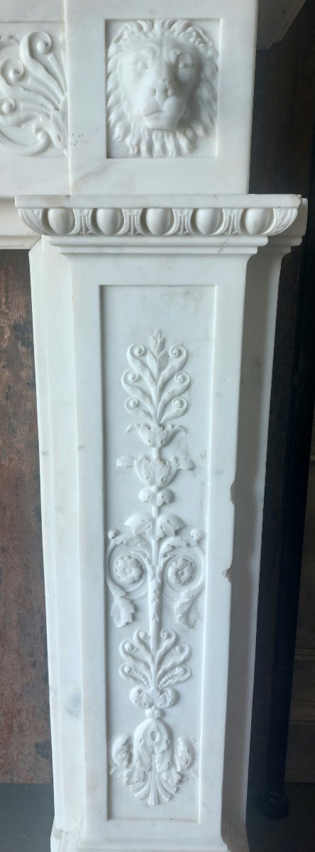 Camino in marmo bianco Carrara – XIX secolo-photo-1
