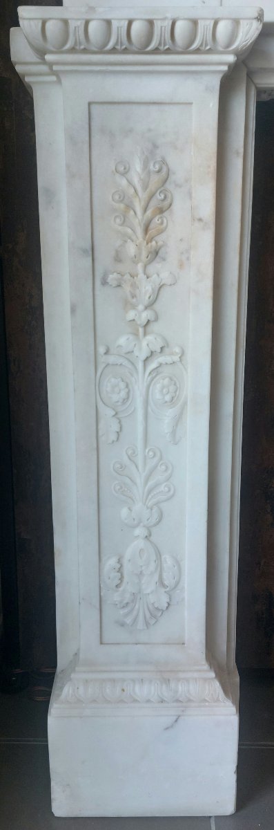 Camino in marmo bianco Carrara – XIX secolo-photo-2