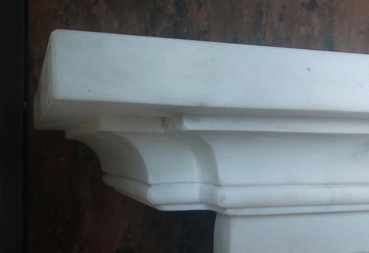Camino in marmo bianco Carrara – XIX secolo-photo-3