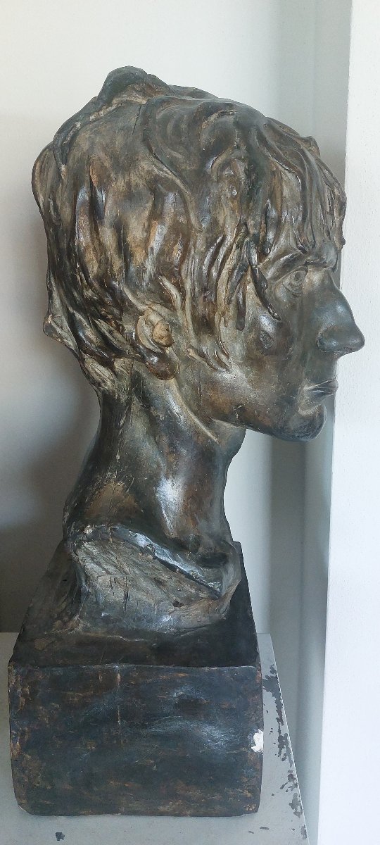Busto di uomo in gesso firmato Regosa – XX secolo-photo-4