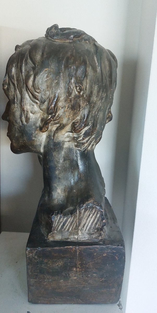 Busto di uomo in gesso firmato Regosa – XX secolo-photo-1