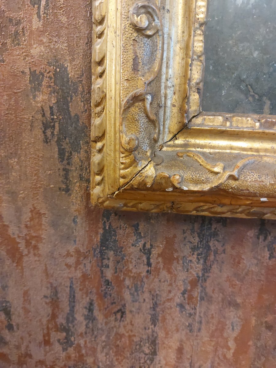 Elegante specchiera Veneziana del XVIII Secolo in legno intagliato e dorato-photo-3