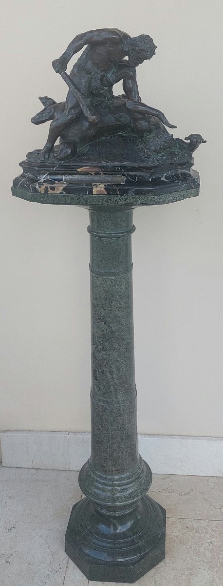 Ercole e il Centauro – Bronzo di Augusto Rivalta (1895) su colonna in marmo verde