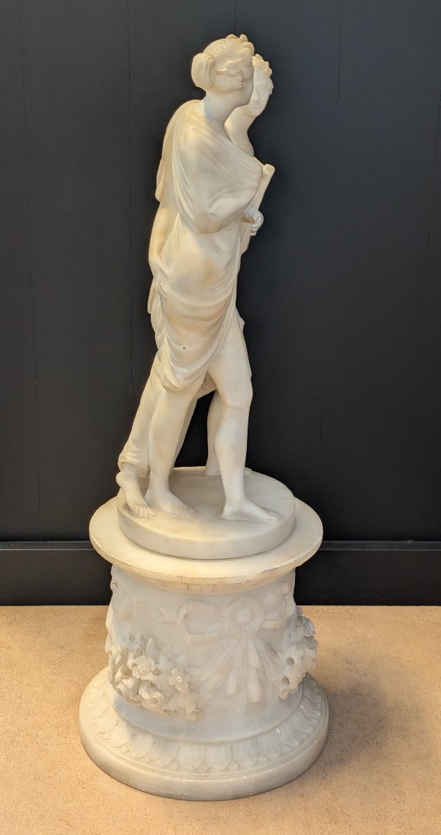 Gruppo scultoreo in alabastro raffigurante Bacco e Arianna - XIX secolo-photo-7