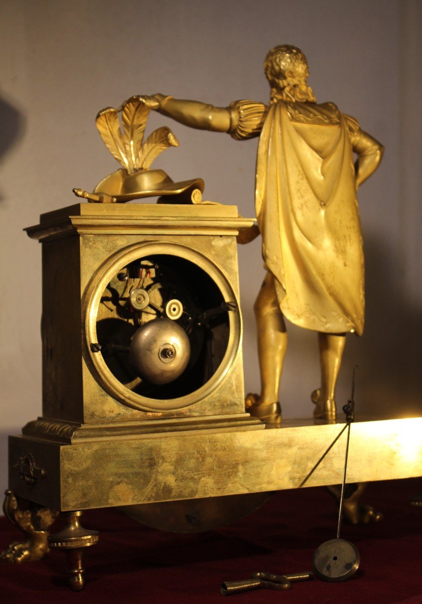 Orologio da tavolo (Parigina) primo Impero raffigurante  Enrico IV .-photo-3