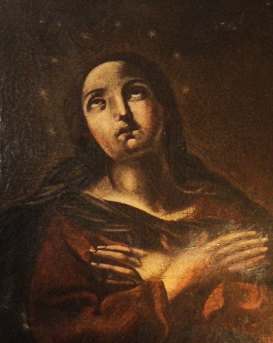 Madonna orante | dipinto olio su tela XVII sec.-photo-2