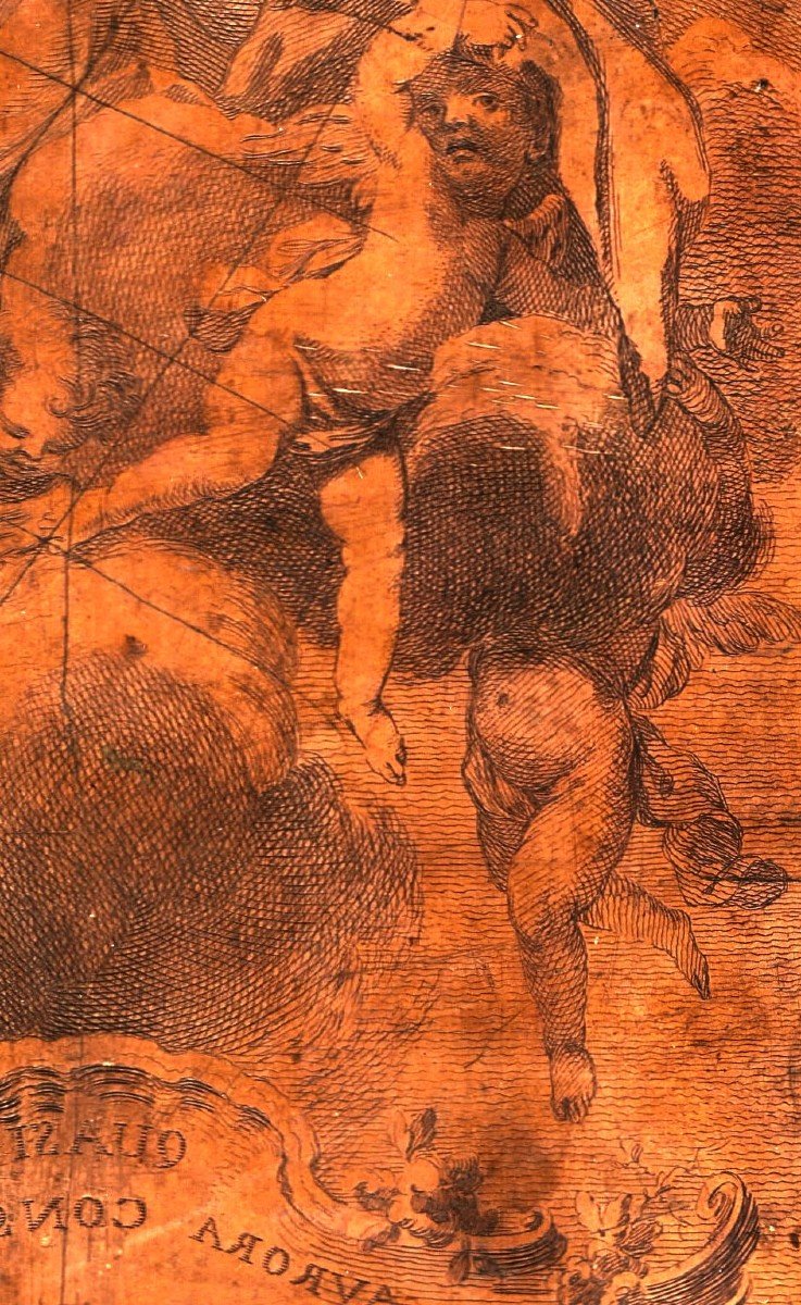 Dipinto olio su rame sul fronte San Luigi in preghiera sul retro immagine incisa per acquaforte-photo-4