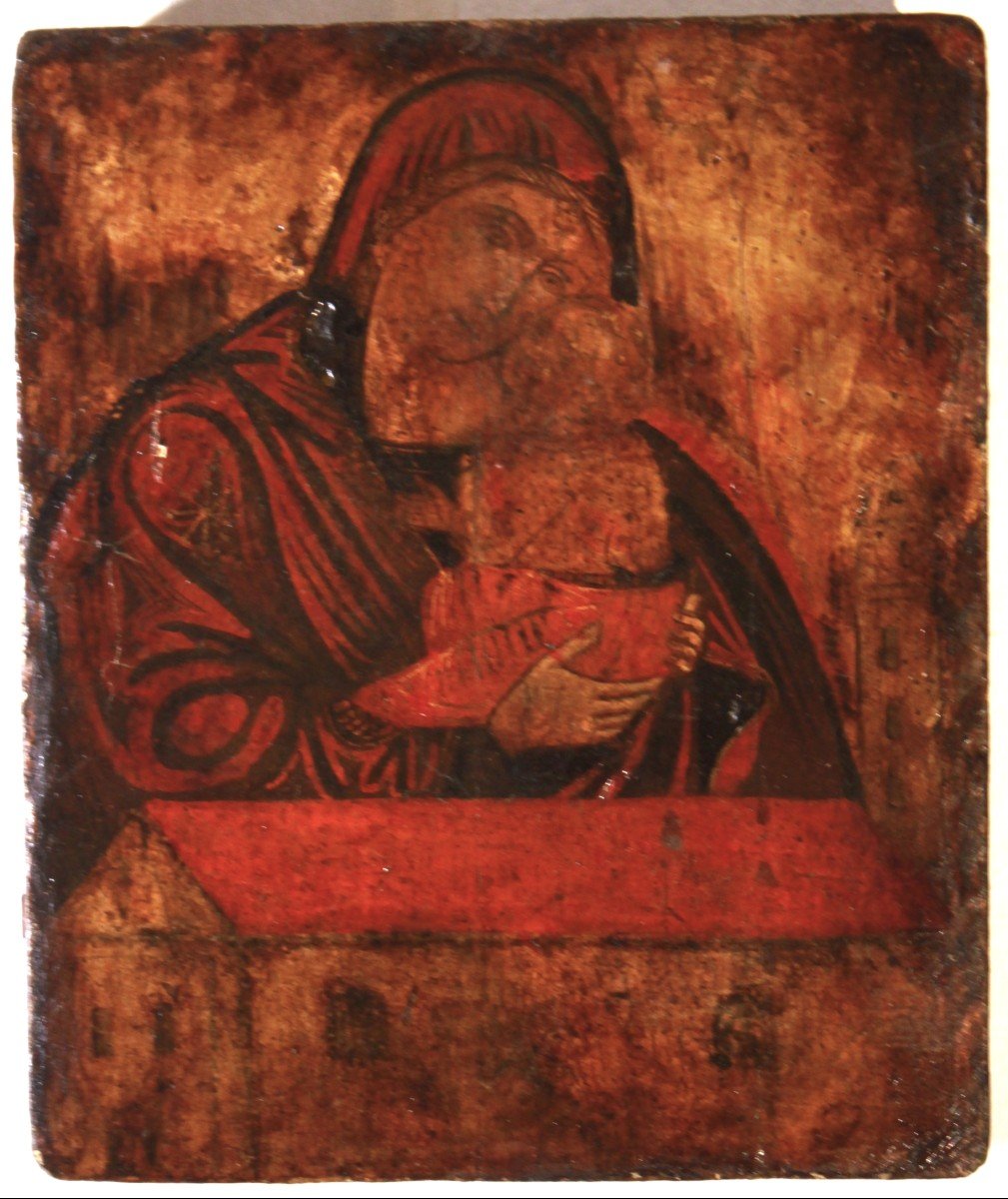  Madonna della Tenerezza, icona bizantina dipinto su tavola XVI \ XVIIsec.