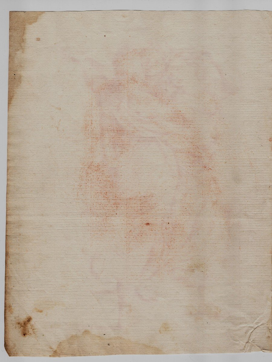 Tre Grazie | Disegno a sanguigna - Antonio Consetti (Modena, 1686 - Modena, 1766) Attribuito   -photo-1