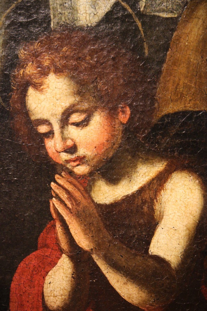 Sacra Famiglia  ( San Giovannino Elisabetta e Zaccaria ) dipinto olio su tela.-photo-4