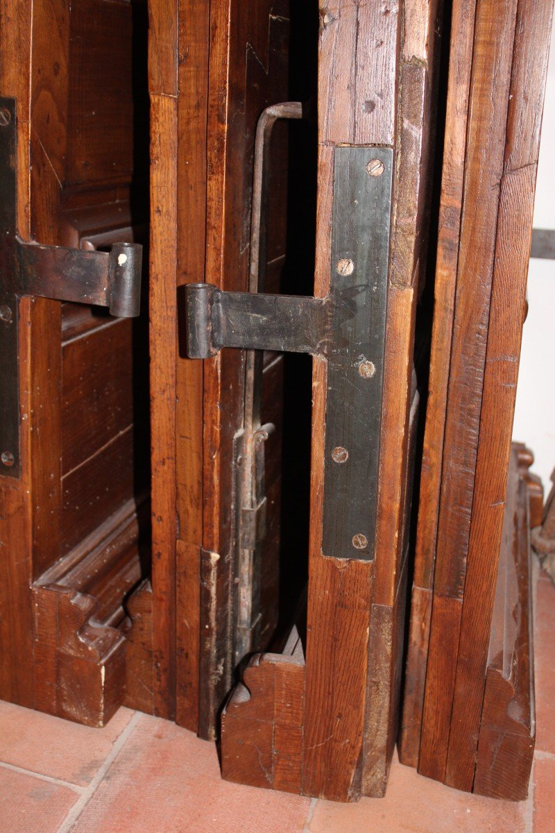 Porte antiche |  Coppia di ante bugnate per portone in rovere massello-photo-5