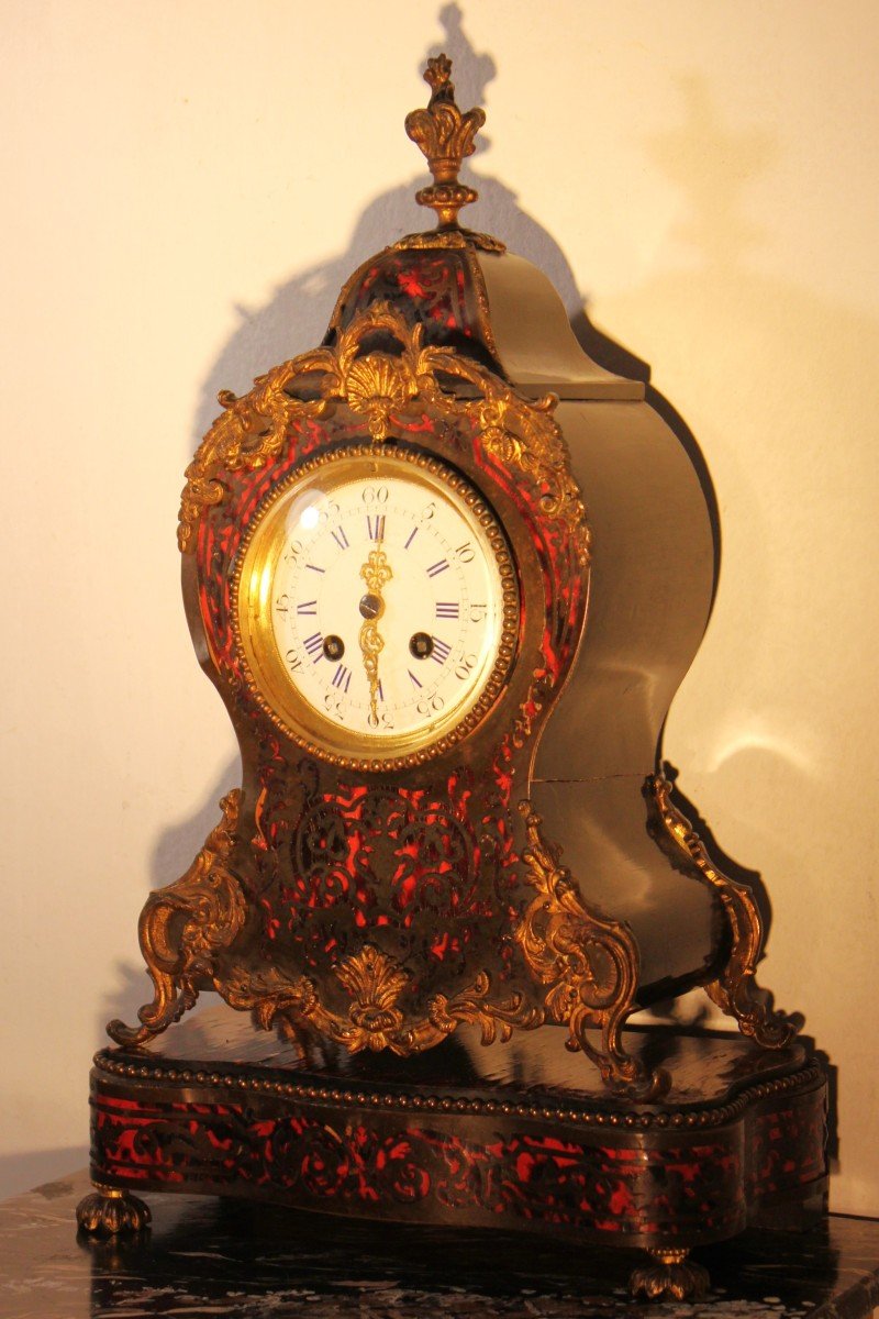 Orologio da tavolo tipo boulle, epoca Napoleone III .-photo-1