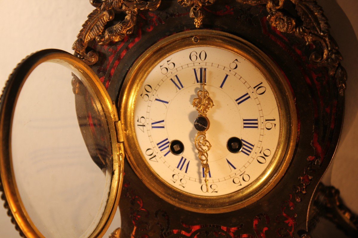 Orologio da tavolo tipo boulle, epoca Napoleone III .-photo-3