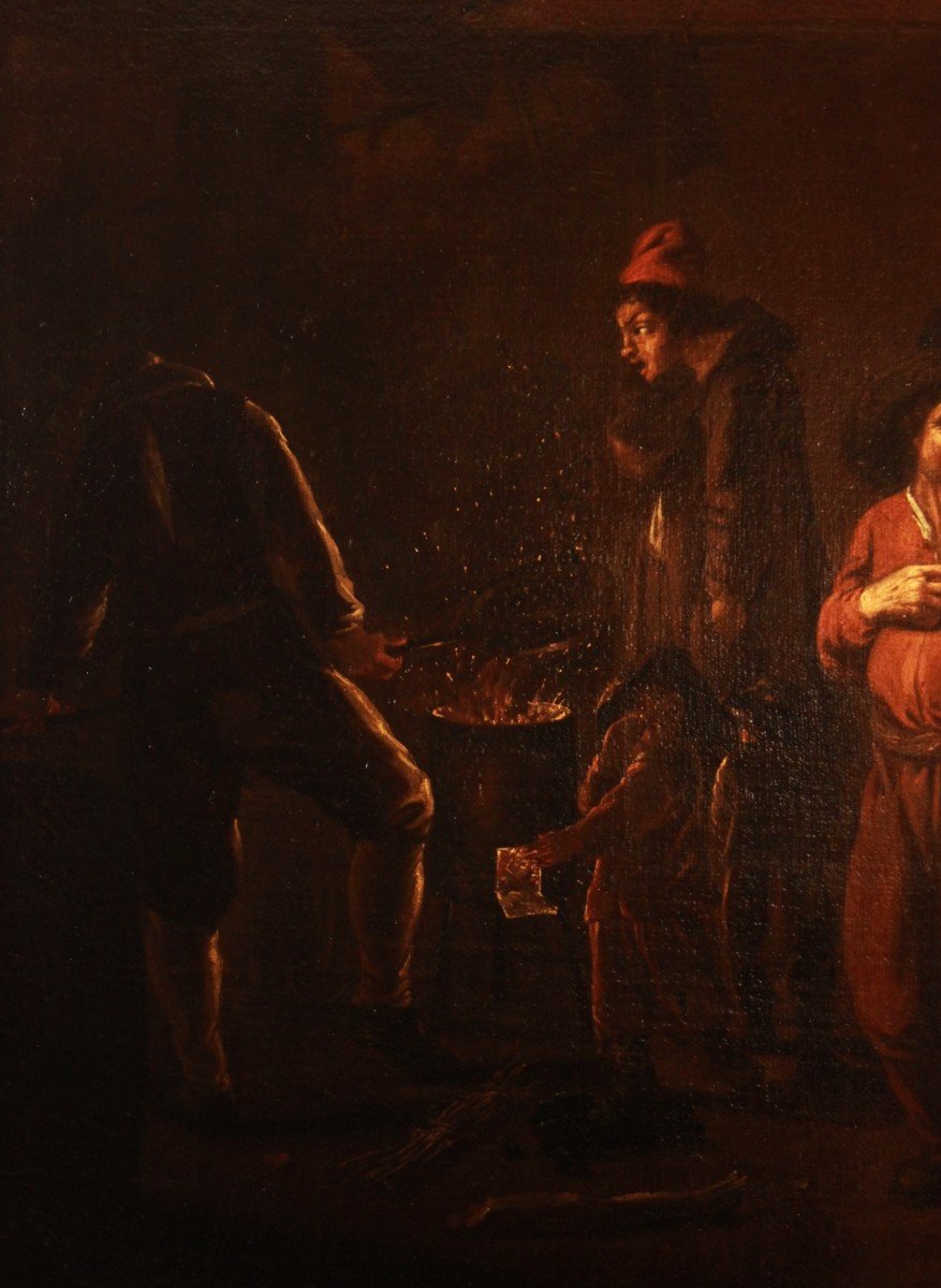 Il venditore di caldarroste - maestro fiammingo bambocciante-photo-4