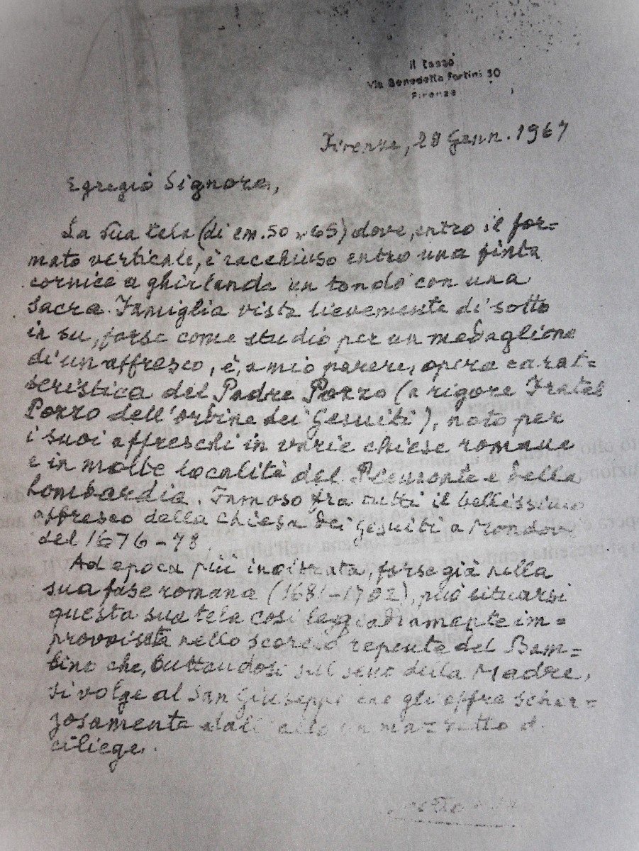 SACRA FAMIGLIA  dipinto olio su tela Andrea Pozzo (Trento 1642 - Vienna 1709) -photo-1