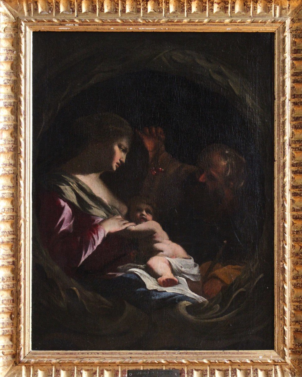 SACRA FAMIGLIA  dipinto olio su tela Andrea Pozzo (Trento 1642 - Vienna 1709) 