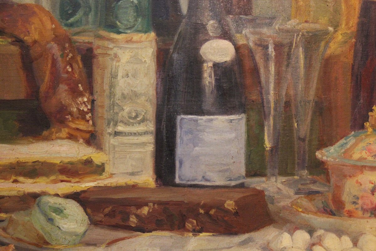 "Composizione  pasquale" olio su tela. Anonimo pittore italiano della prima metà del XX secolo-photo-3