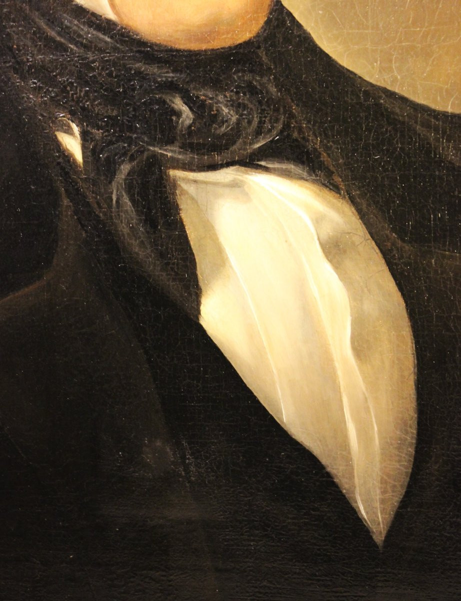 Ritratto d'uomo con baffi dipinto olio su tela XIX sec.  -photo-2