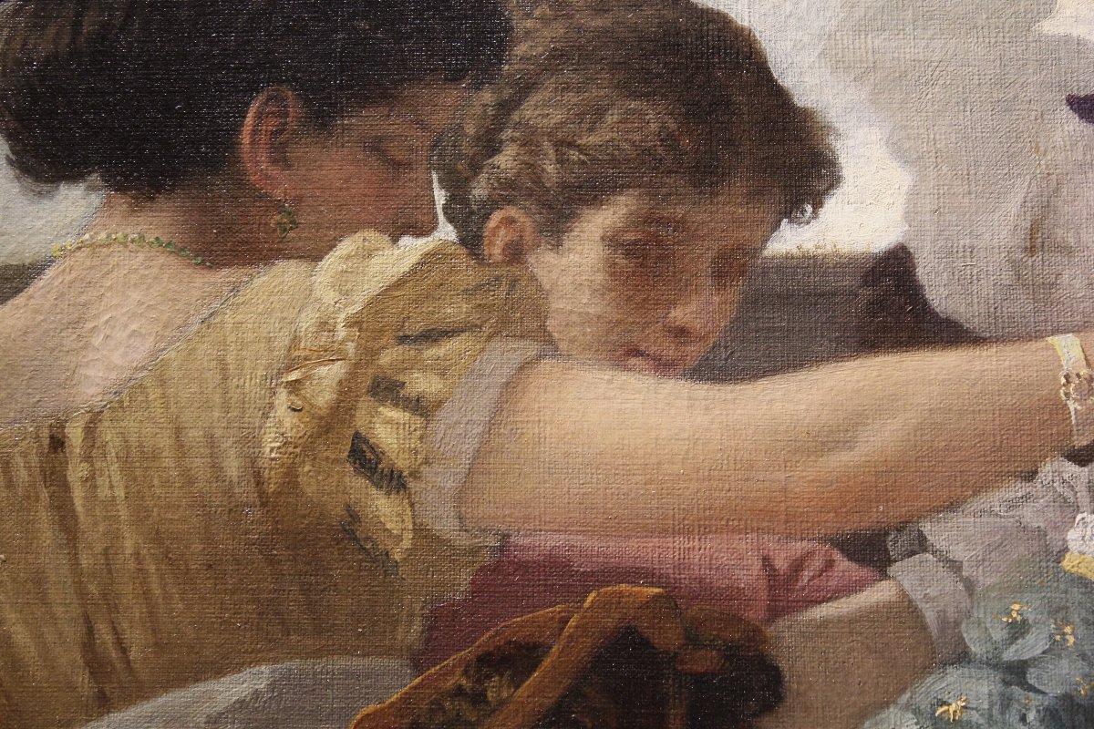 GIOVANNI PONTICELLI Napoli, 1820-1881 Festa danzante in villa Floridiana al Vomero-photo-3