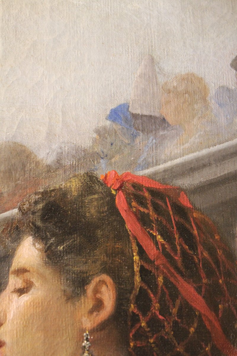 GIOVANNI PONTICELLI Napoli, 1820-1881 Festa danzante in villa Floridiana al Vomero-photo-4