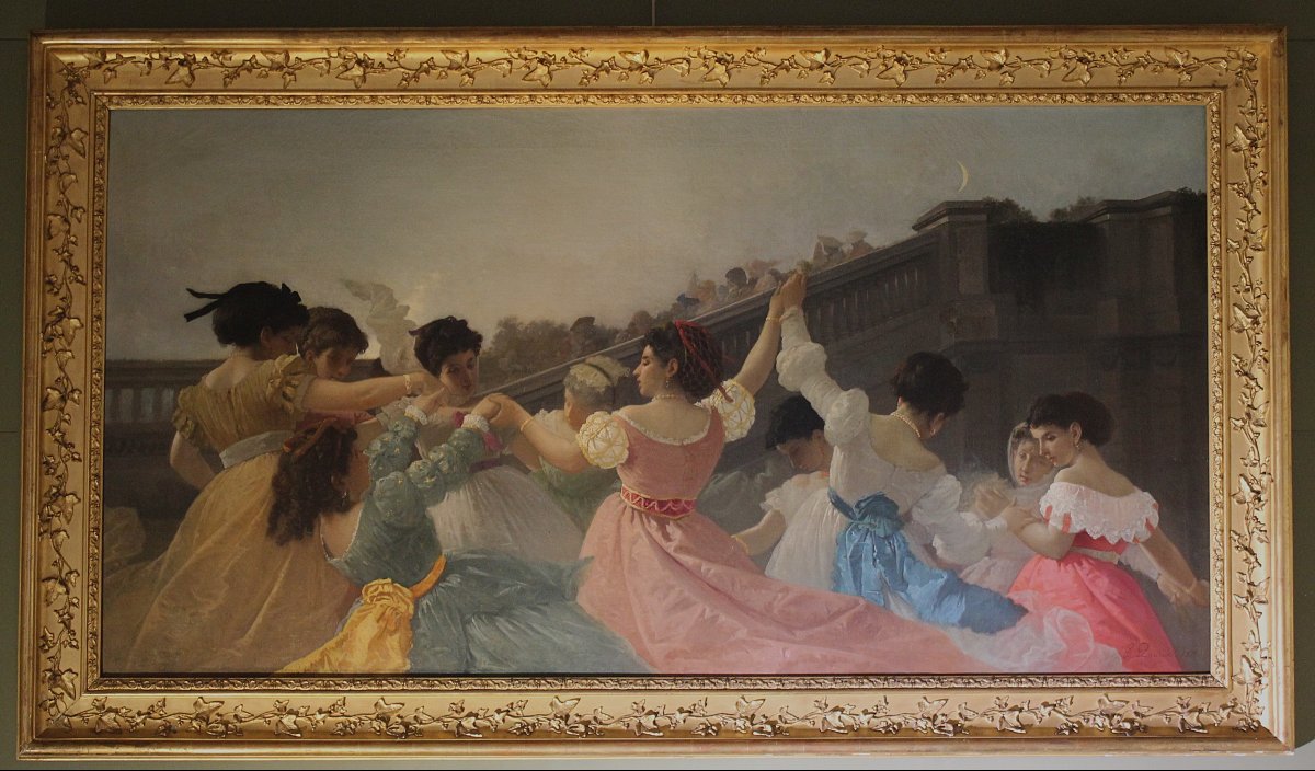 GIOVANNI PONTICELLI Napoli, 1820-1881 Festa danzante in villa Floridiana al Vomero-photo-6