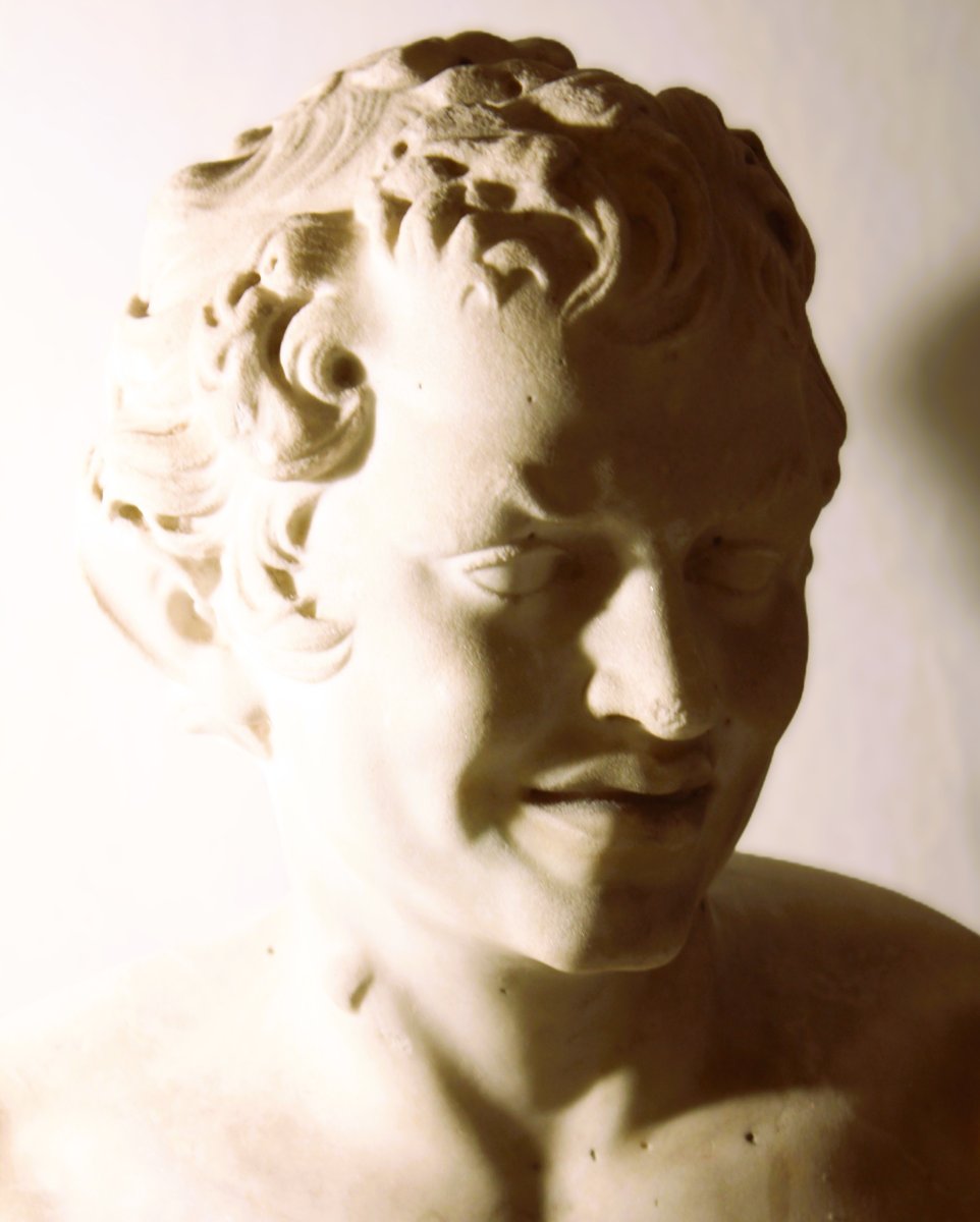 Testa di Fauno che ride (Fauno Albani). Marmo bianco. Inizio XIX secolo (Periodo Neoclassico).-photo-6