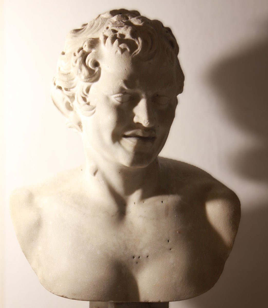 Testa di Fauno che ride (Fauno Albani). Marmo bianco. Inizio XIX secolo (Periodo Neoclassico).-photo-7